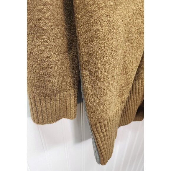 Two-Tone Brown & Gray Skull Graphic Cardigan Sweater Button Front Long Sleeve Ov - Picture 12 of 14